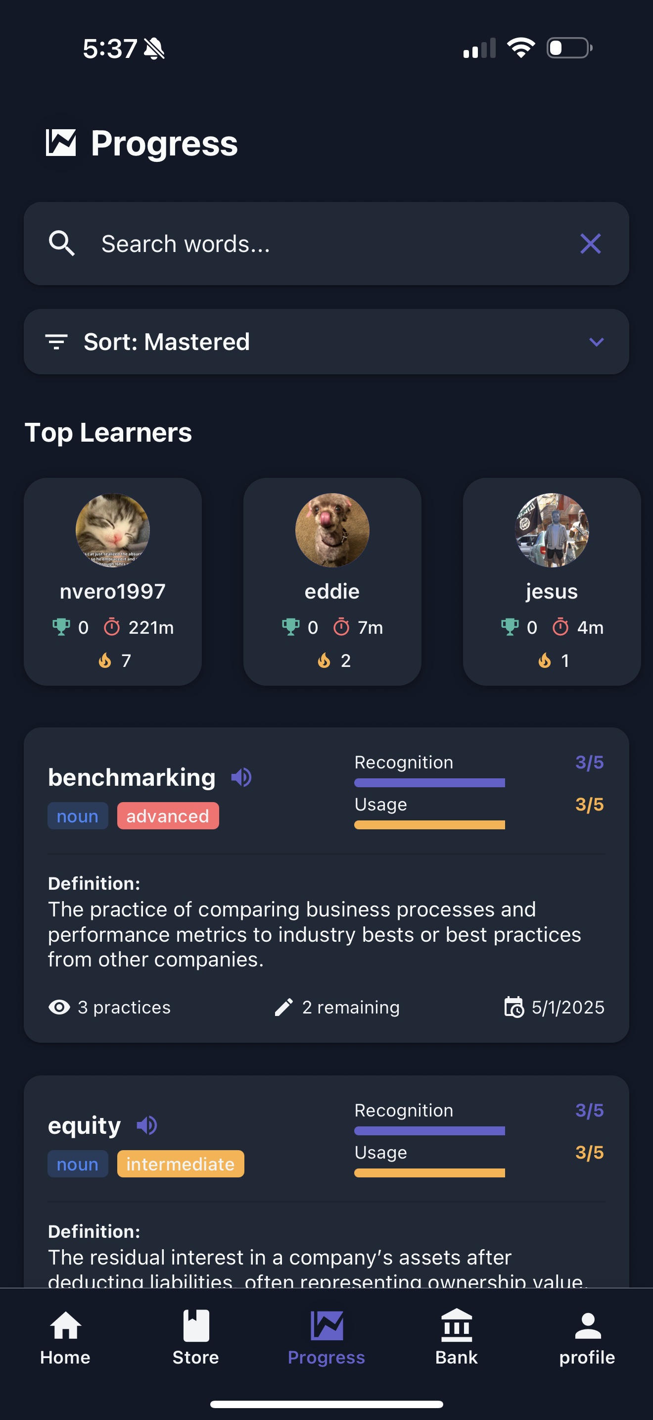 Progress Tracking
